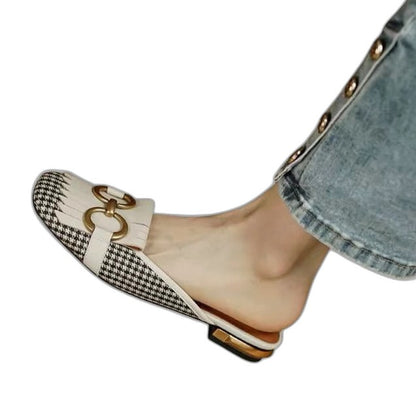 Comfortable Ballet Flats for Women with Closed Toe Buckle Casual Style