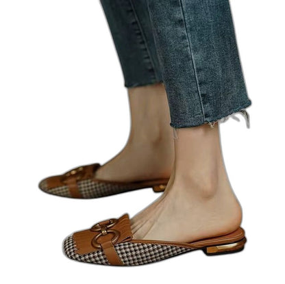 Comfortable Ballet Flats for Women with Closed Toe Buckle Casual Style