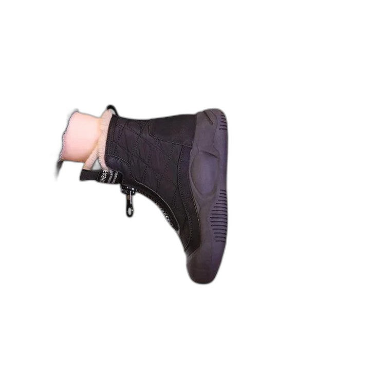 Comfortable Beige Ankle Boots for Women with Closed Toe Fur Lined Casual Style