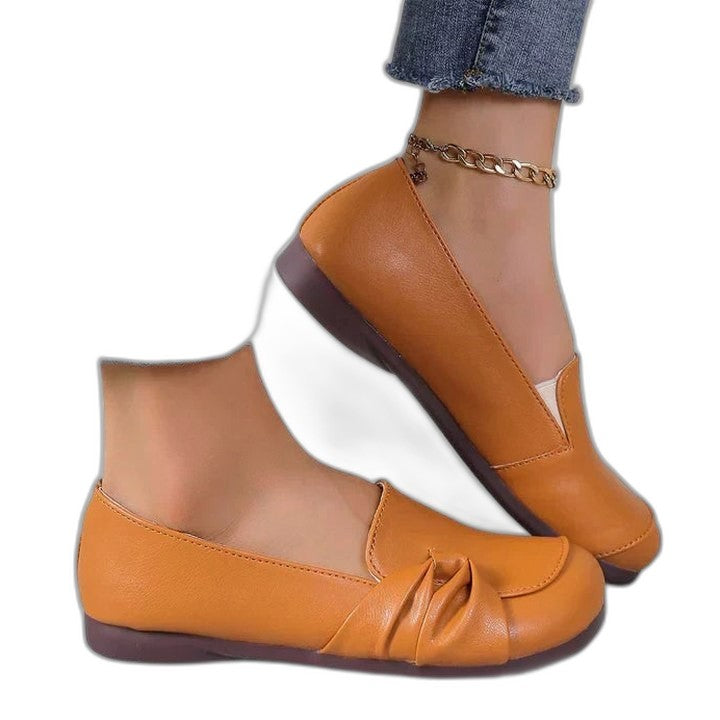 Comfortable Beige Loafers for Women with Closed Toe Casual Style