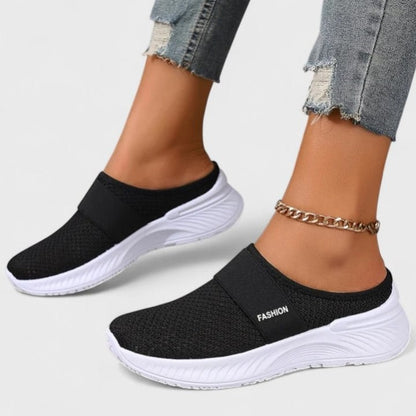 Comfortable Beige Mesh Sneakers for Women with Closed Toe Casual Style