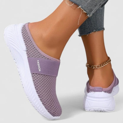 Comfortable Beige Mesh Sneakers for Women with Closed Toe Casual Style