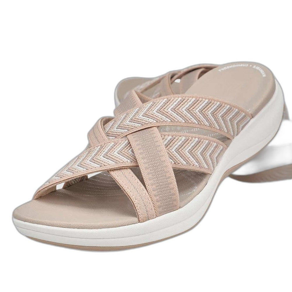 Comfortable Beige Mules for Women with Platform Open Toe Casual Style