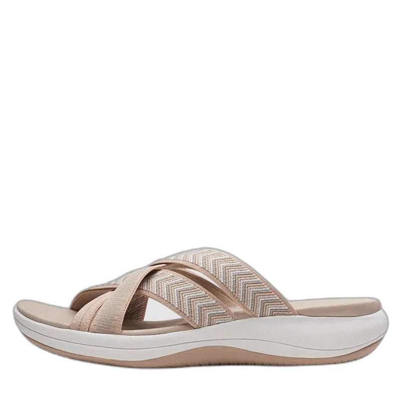 Comfortable Beige Mules for Women with Platform Open Toe Casual Style