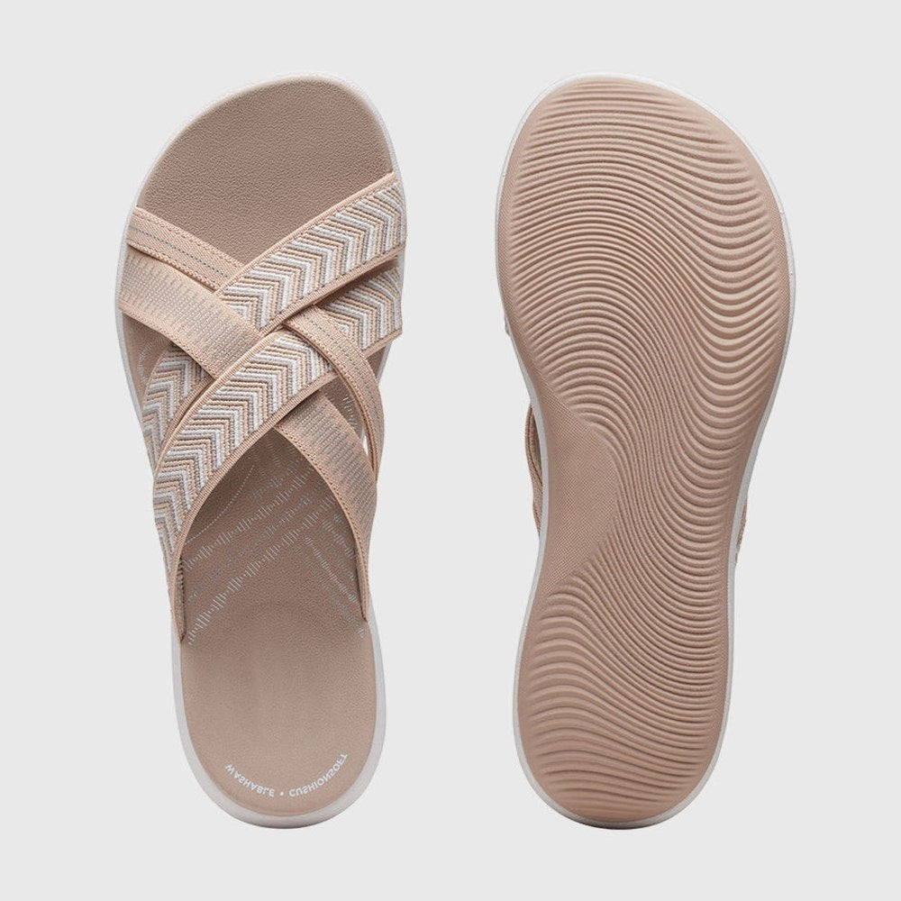 Comfortable Beige Mules for Women with Platform Open Toe Casual Style