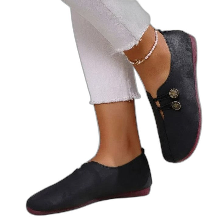 Comfortable Beige Suede Flats for Women with Closed Toe Casual Style