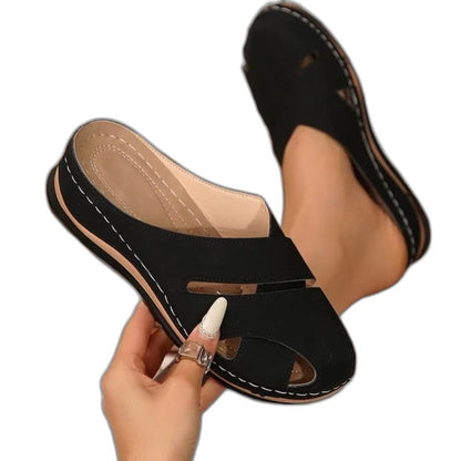 Comfortable Beige Suede Flats for Women with Closed Toe Casual Style