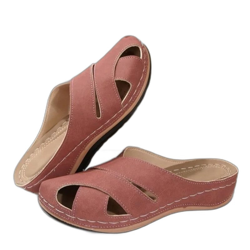Comfortable Beige Suede Flats for Women with Closed Toe Casual Style