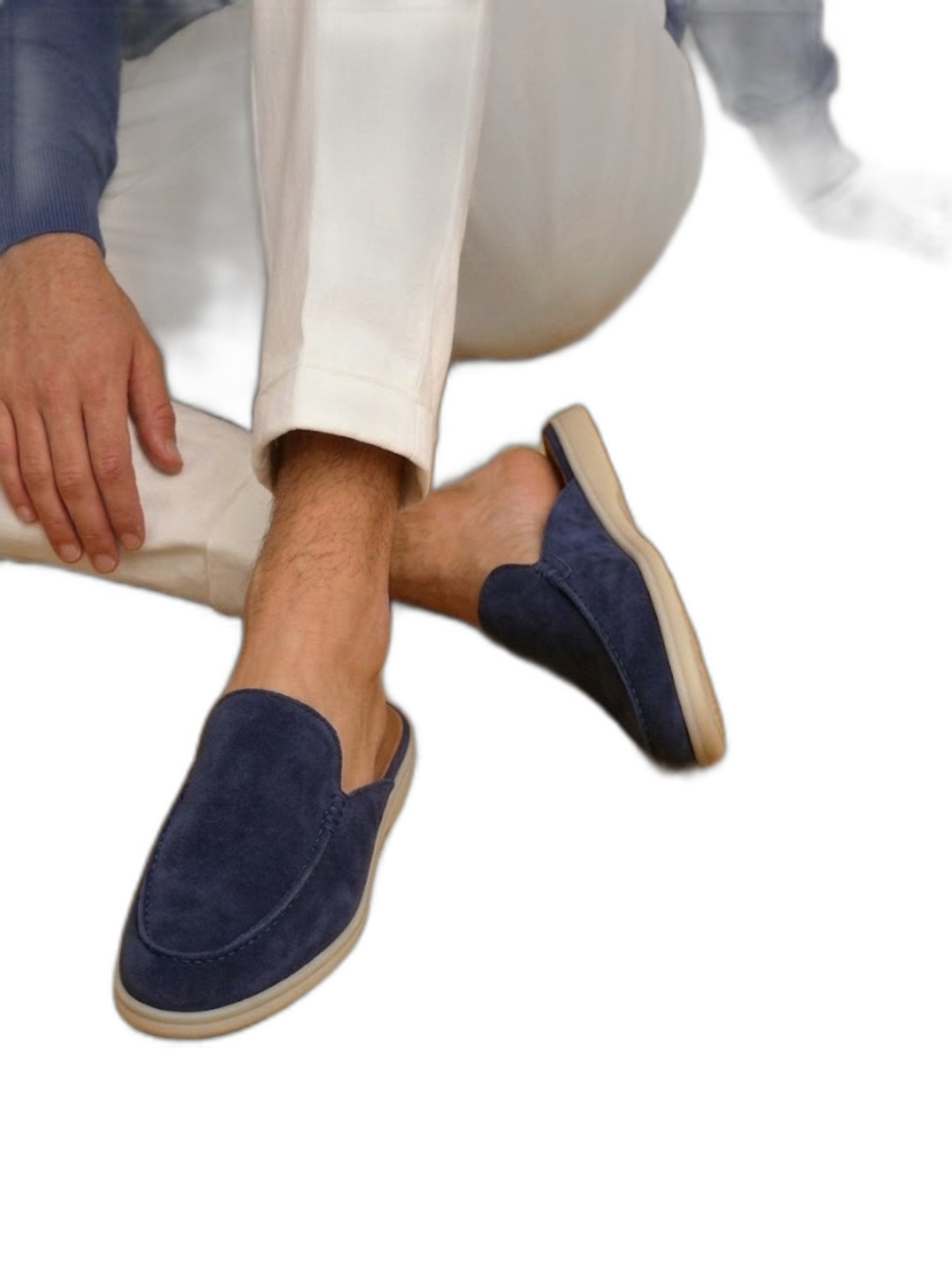 Comfortable Beige Suede Mules for Women with Closed Toe Slip On Casual Style
