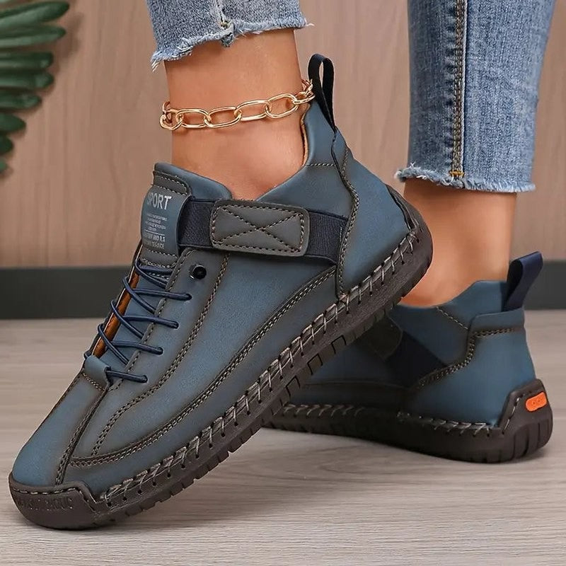 Comfortable Beige Suede Sneakers for Women with Closed Toe Lace Up Casual Style