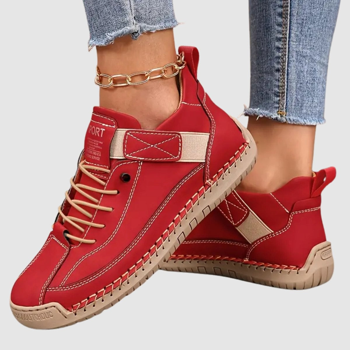 Comfortable Beige Suede Sneakers for Women with Closed Toe Lace Up Casual Style