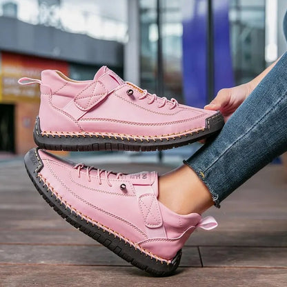 Comfortable Beige Suede Sneakers for Women with Closed Toe Lace Up Casual Style