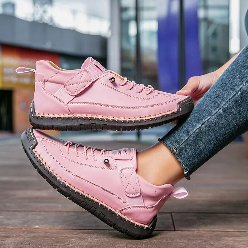 Comfortable Beige Suede Sneakers for Women with Closed Toe Lace Up Casual Style