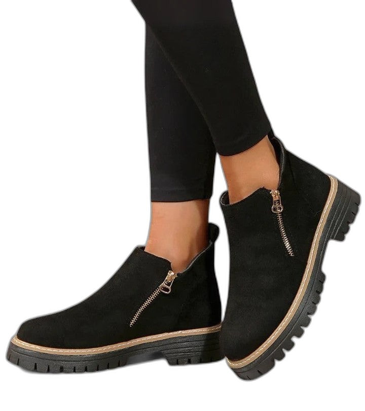 Comfortable Black Ankle Boots for Women with Closed Toe Casual Style