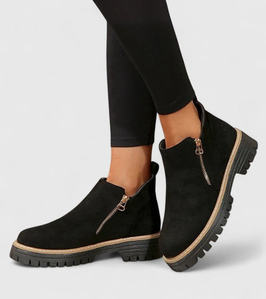 Comfortable Black Ankle Boots for Women with Closed Toe Casual Style