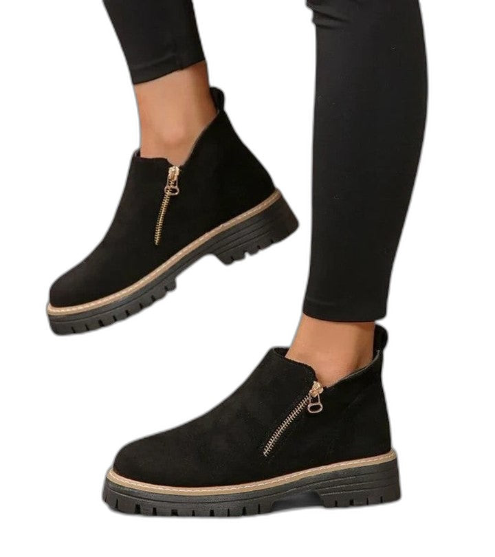 Comfortable Black Ankle Boots for Women with Closed Toe Casual Style