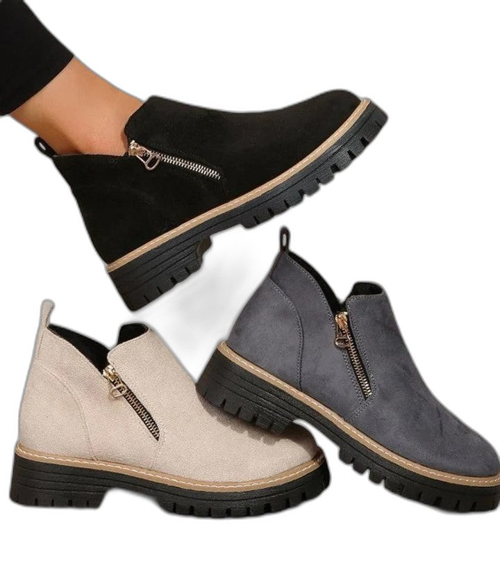 Comfortable Black Ankle Boots for Women with Closed Toe Casual Style