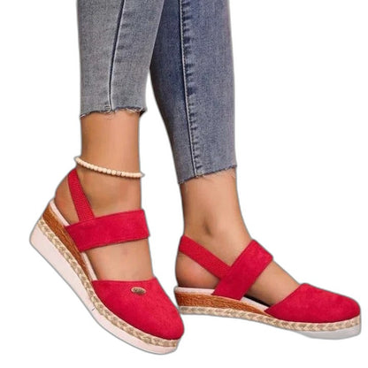 Comfortable Black Espadrilles for Women with Platform Ankle Strap Closed Toe Casual Style