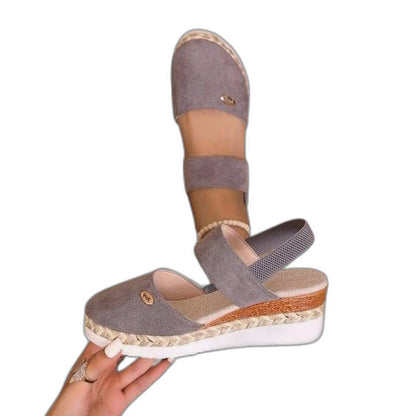 Comfortable Black Espadrilles for Women with Platform Ankle Strap Closed Toe Casual Style