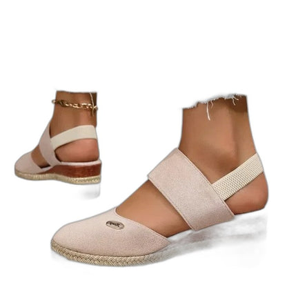 Comfortable Black Espadrilles for Women with Platform Ankle Strap Closed Toe Casual Style