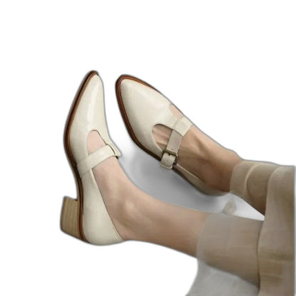 Comfortable Black Flats for Women with Ankle Strap Pointed Toe Buckle Casual Style