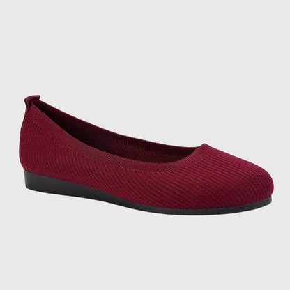 Comfortable Black Knit Ballet Flats for Women with Round Toe Casual Style