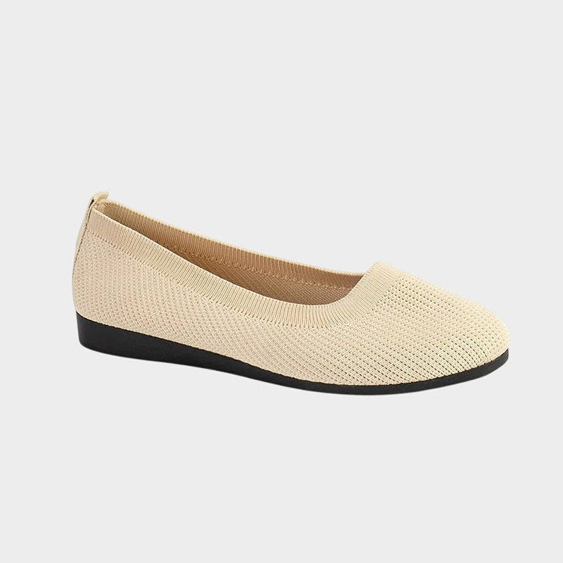 Comfortable Black Knit Ballet Flats for Women with Round Toe Casual Style