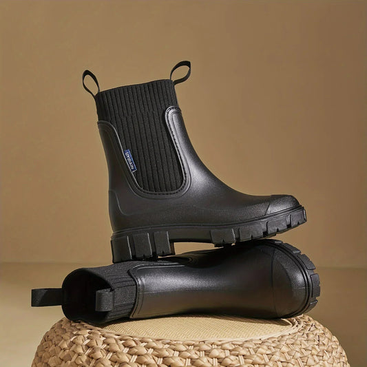 Comfortable Black Leather Ankle Boots for Women with Closed Toe Casual Style
