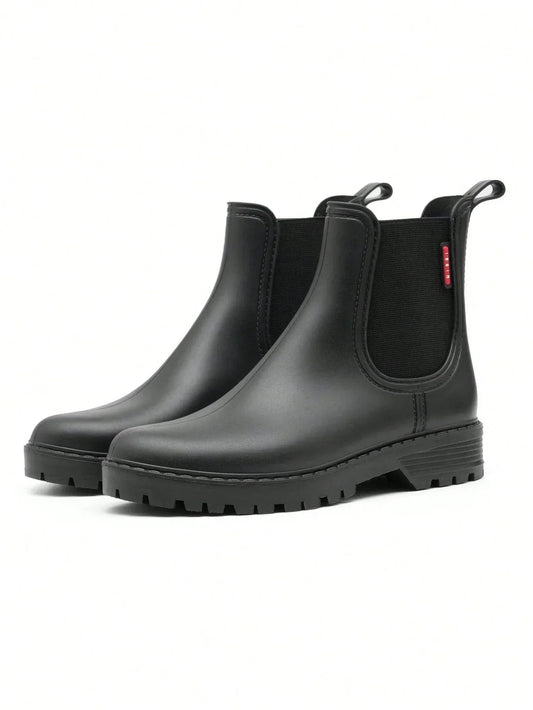 Comfortable Black Leather Ankle Boots for Women with Closed Toe Casual Style