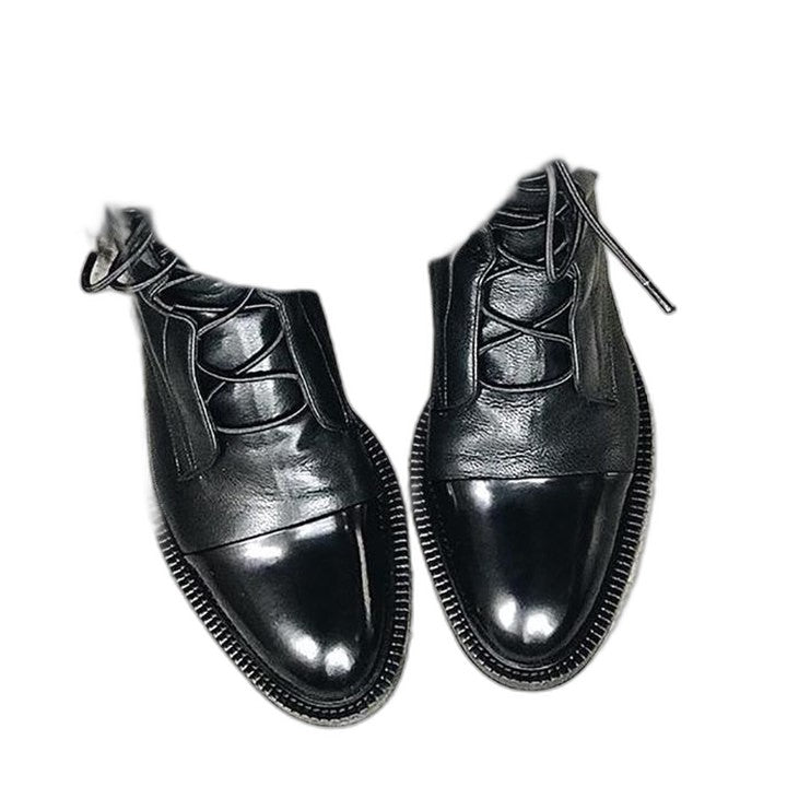 Comfortable Black Leather Ankle Boots for Women with Closed Toe Lace Up Casual Style