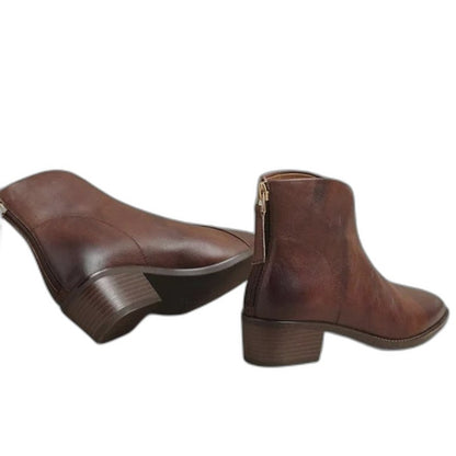 Comfortable Black Leather Ankle Boots for Women with Pointed Toe Casual Style