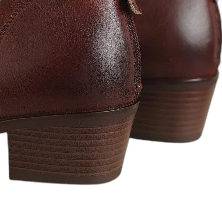 Comfortable Black Leather Ankle Boots for Women with Pointed Toe Casual Style
