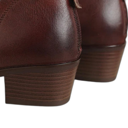 Comfortable Black Leather Ankle Boots for Women with Pointed Toe Casual Style