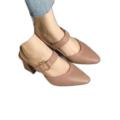 Comfortable Black Leather Mary Jane Shoes for Women with Ankle Strap Closed Toe Buckle Casual Style