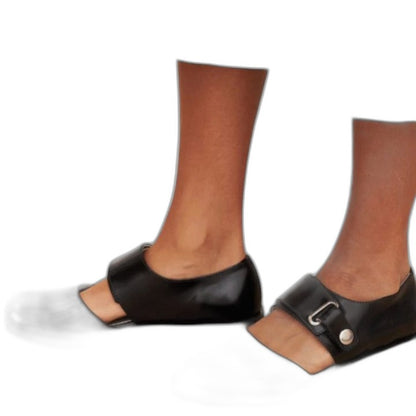 Comfortable Black Leather Mary Jane Shoes for Women with Closed Toe Buckle Casual Style