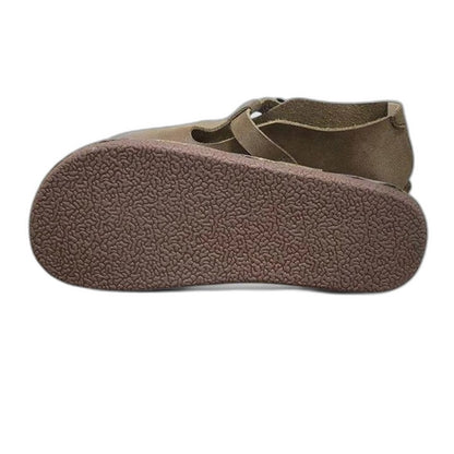 Comfortable Black Leather Mary Jane Shoes for Women with Closed Toe Buckle Casual Style