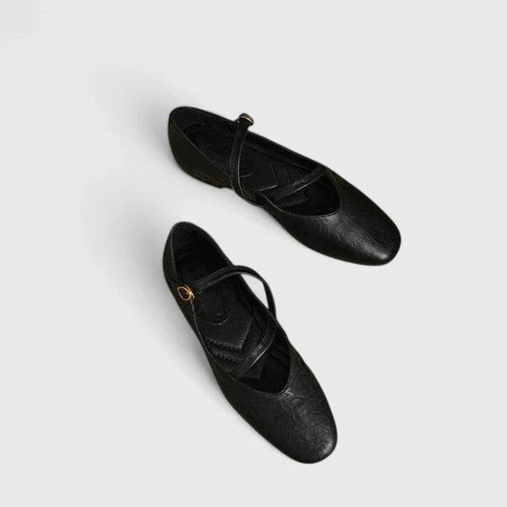 Comfortable Black Leather Mary Jane Shoes for Women with Closed Toe Casual Style