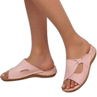 Comfortable Black Leather Mules for Women with Cutout Open Toe Casual Style