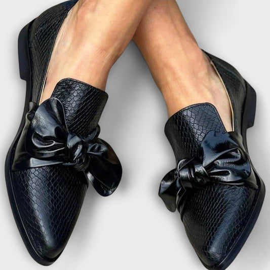 Comfortable Black Leather Mules for Women with Pointed Toe Casual Style