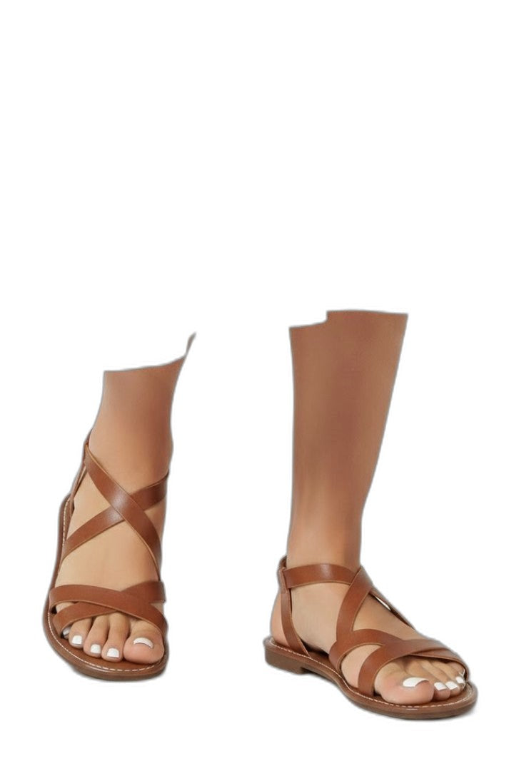 Comfortable Black Leather Sandals for Women with Ankle Strap Open Toe Casual Style