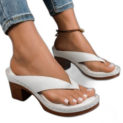 Comfortable Black Leather Sandals for Women with Block Heel Ankle Strap Open Toe Casual Style