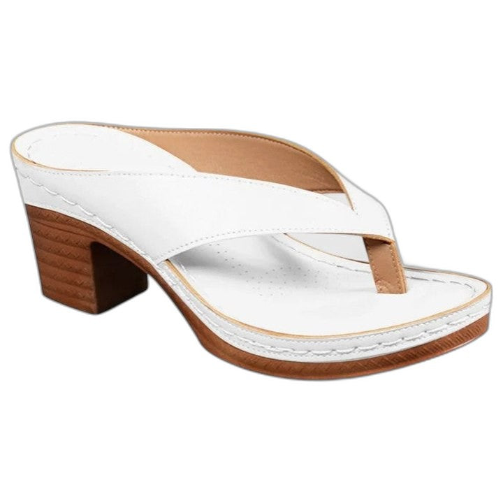 Comfortable Black Leather Sandals for Women with Block Heel Ankle Strap Open Toe Casual Style