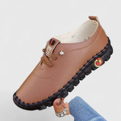 Comfortable Black Leather Sneakers for Women with Closed Toe Casual Style