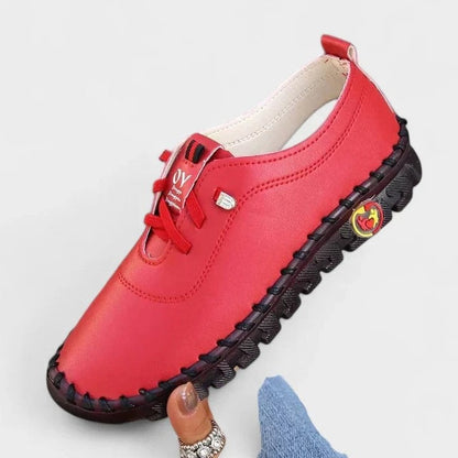 Comfortable Black Leather Sneakers for Women with Closed Toe Casual Style