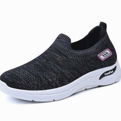 Comfortable Black Mesh Sneakers for Women with Closed Toe Casual Style