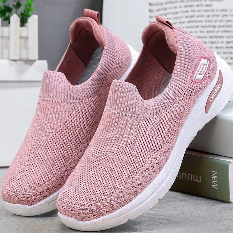 Comfortable Black Mesh Sneakers for Women with Closed Toe Casual Style