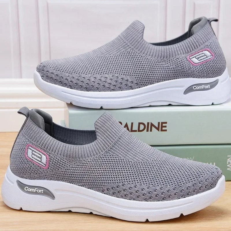 Comfortable Black Mesh Sneakers for Women with Closed Toe Casual Style