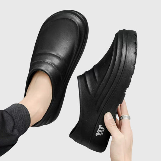 Comfortable Black Mules for Women with Platform Closed Toe Casual Style