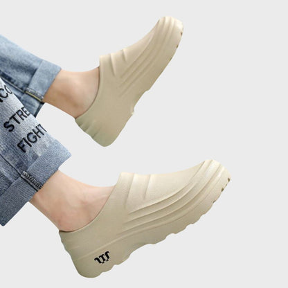 Comfortable Black Mules for Women with Platform Closed Toe Casual Style