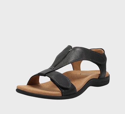 Comfortable Black Sandals for Women with Ankle Strap Open Toe Casual Style